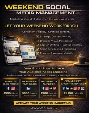 Weekend Social Media Management | Strategic Weekly Content Creation & Scheduling